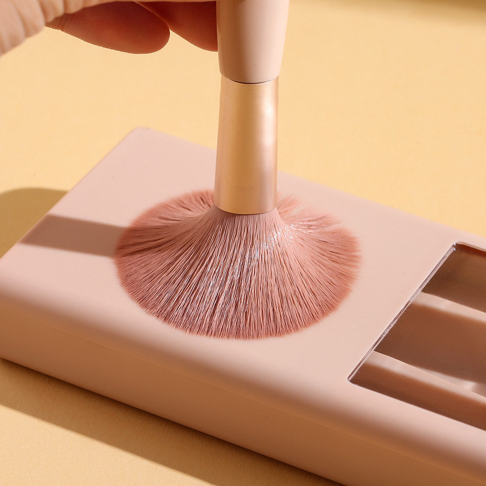 Mini Travel Makeup Brush Set – Portable Full Kit with Storage Box, Ultra-Soft Bristles, Powder Brush & Essential Tools, Ideal for Beginners