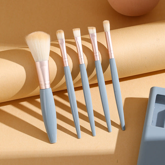 Mini Travel Makeup Brush Set – Portable Full Kit with Storage Box, Ultra-Soft Bristles, Powder Brush & Essential Tools, Ideal for Beginners