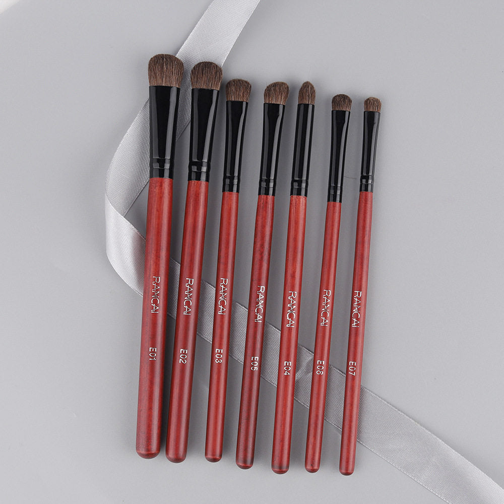 7Pcs Travel Eyeshadow Brush Set – Ponytail Hair Bristles, Complete Eye Makeup Brushes Kit, Portable Beauty Tools, Available in 4 Colors
