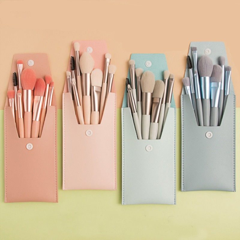8Pcs Makeup Brush Set – Complete Face & Eye Kit with Storage Case, Foundation, Blending, Eyeshadow & Powder Brushes, Ideal for Beginners